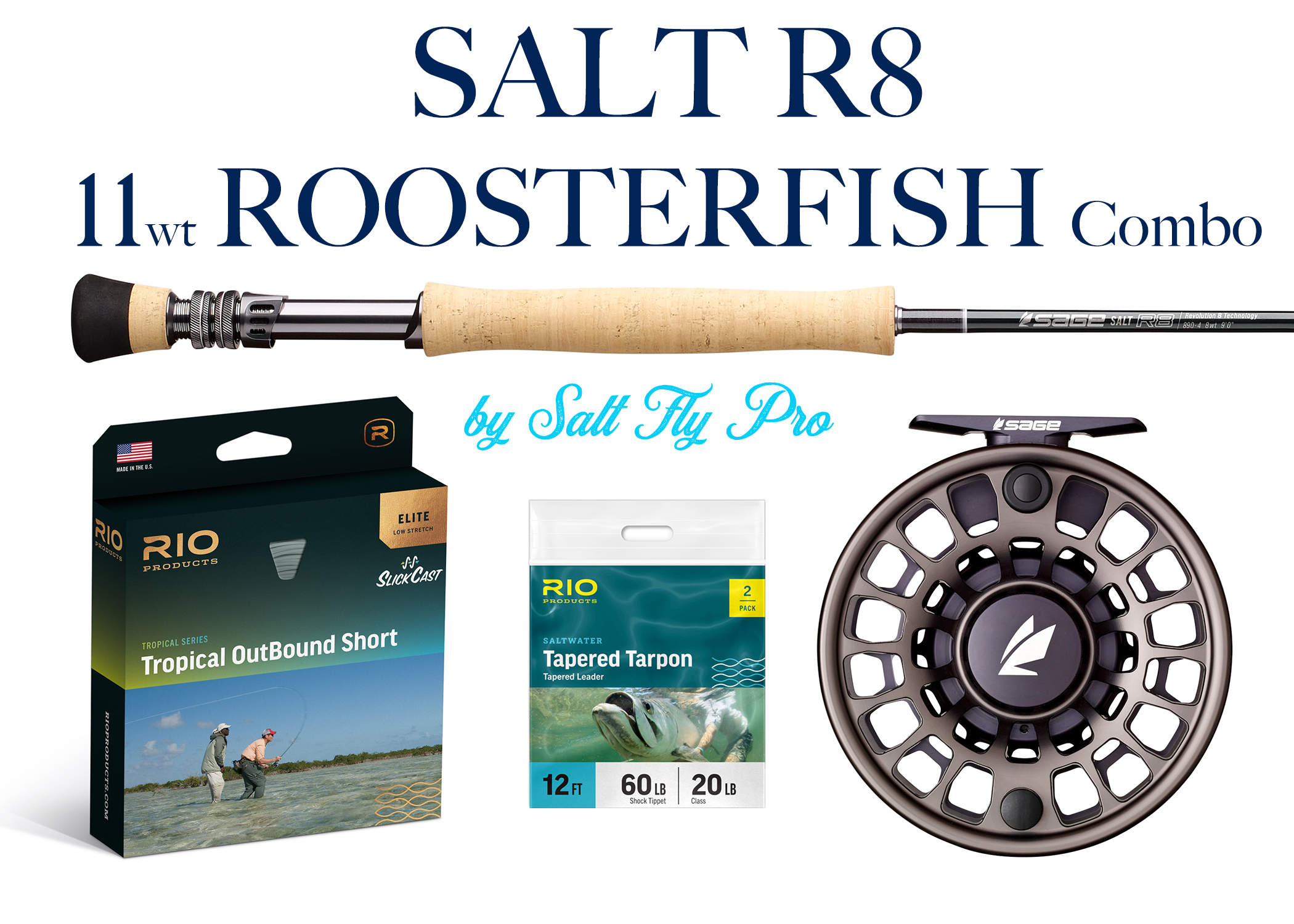 Sage SALT R8 11wt ROOSTERFISH Fly Rod Combo Outfit - NEW!