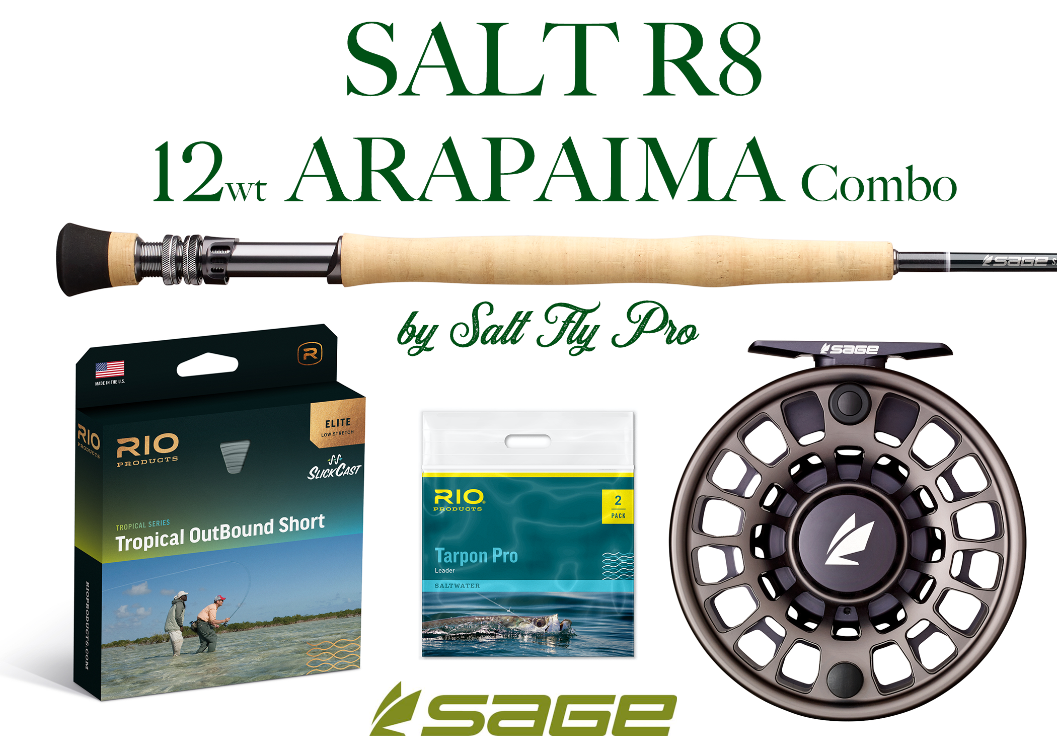 Sage SALT R8 12wt ARAPAIMA Jungle Fly Rod Combo Outfit - NEW!