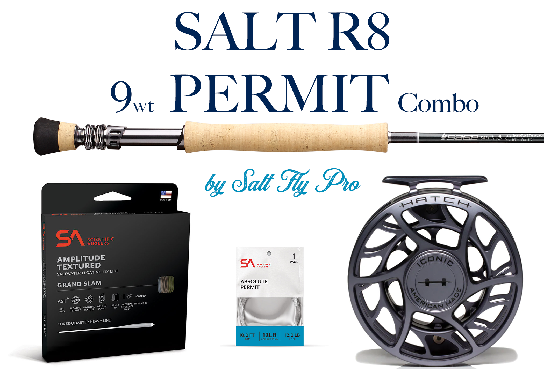 Sage SALT R8 9wt PERMIT Fly Rod Combo - New!