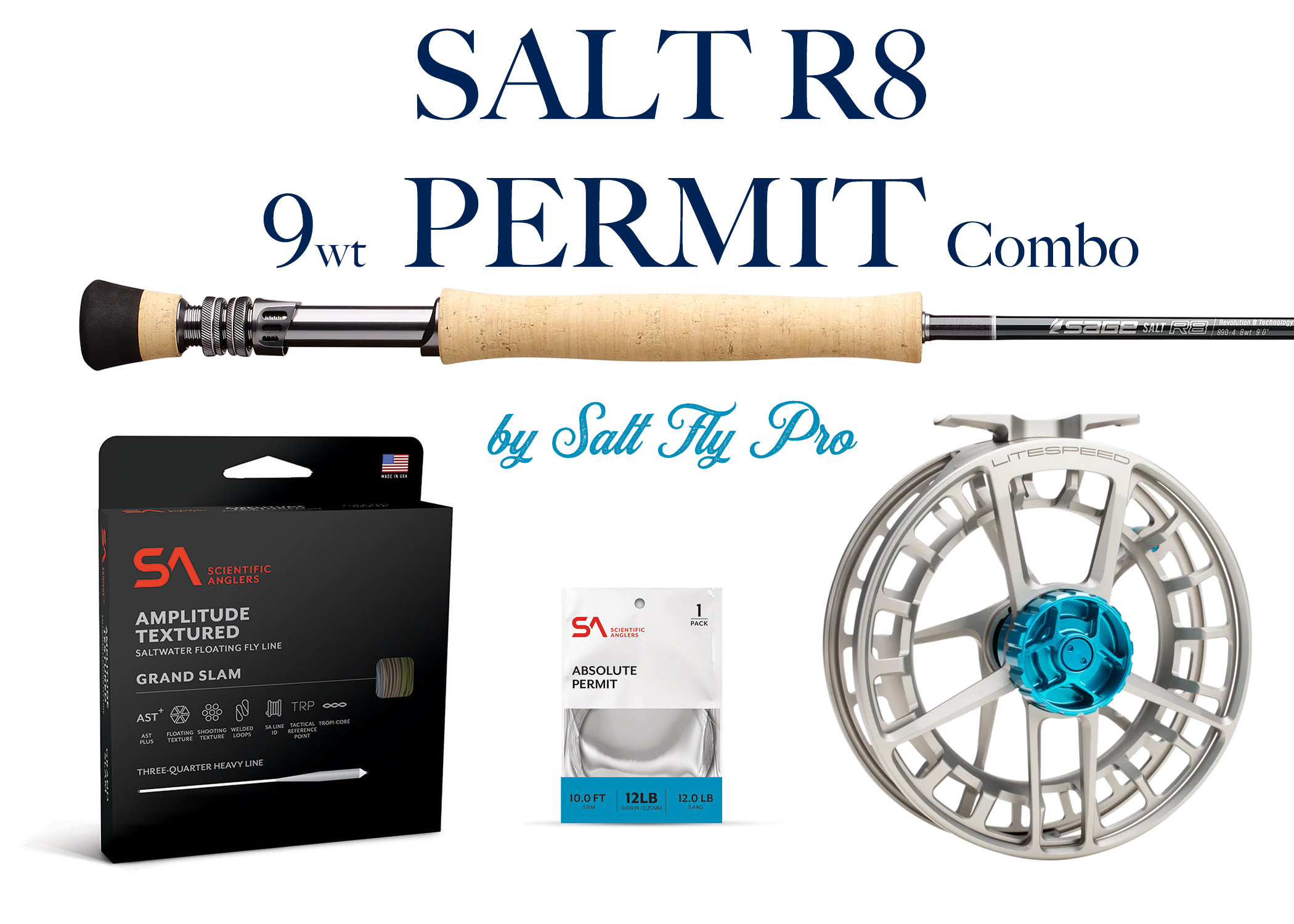 Sage SALT R8 9wt PERMIT Fly Rod Combo - New!