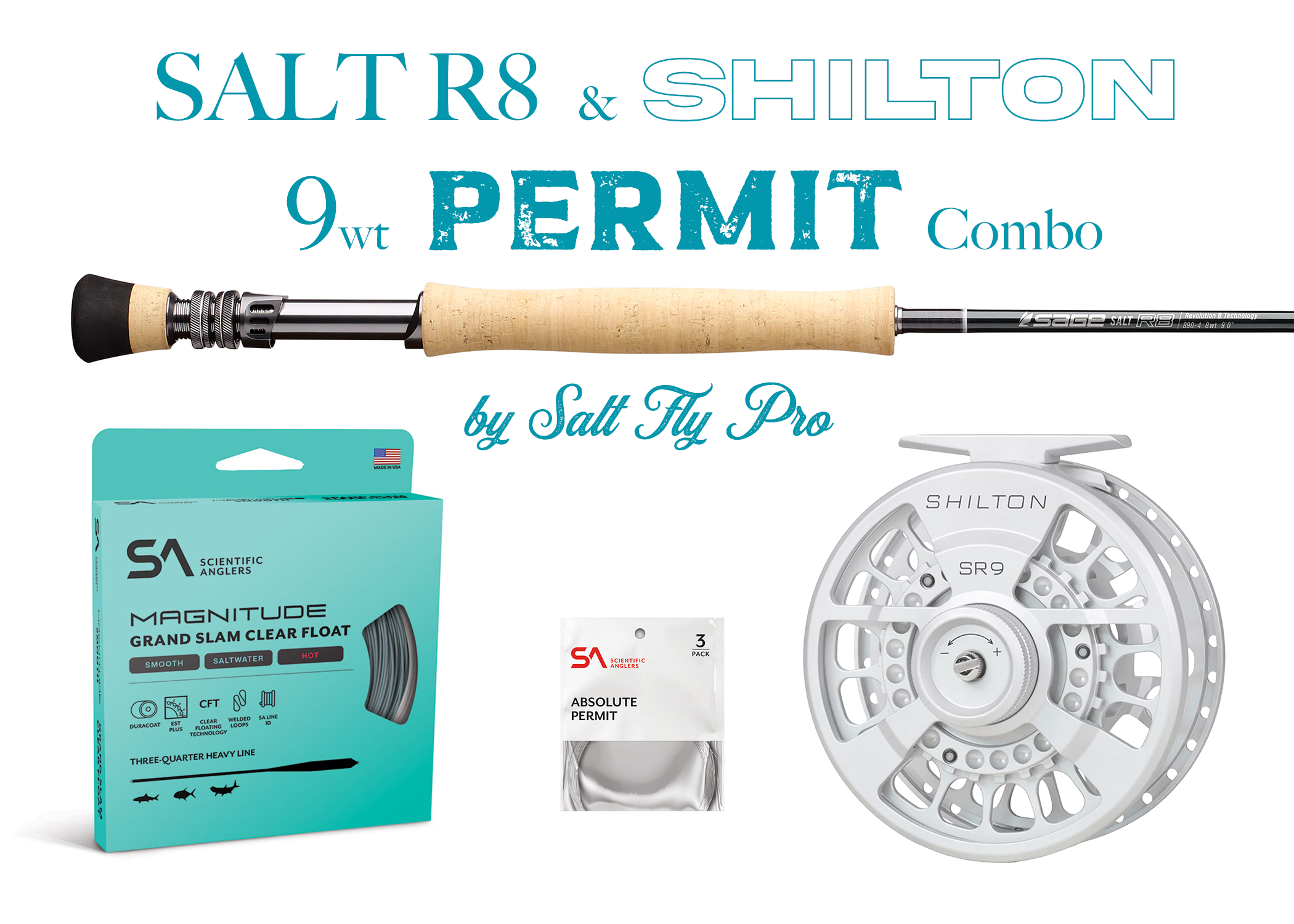 Rent a Sage SALT R8 & Shilton 9wt Elite PERMIT Combo (Rental) - New!