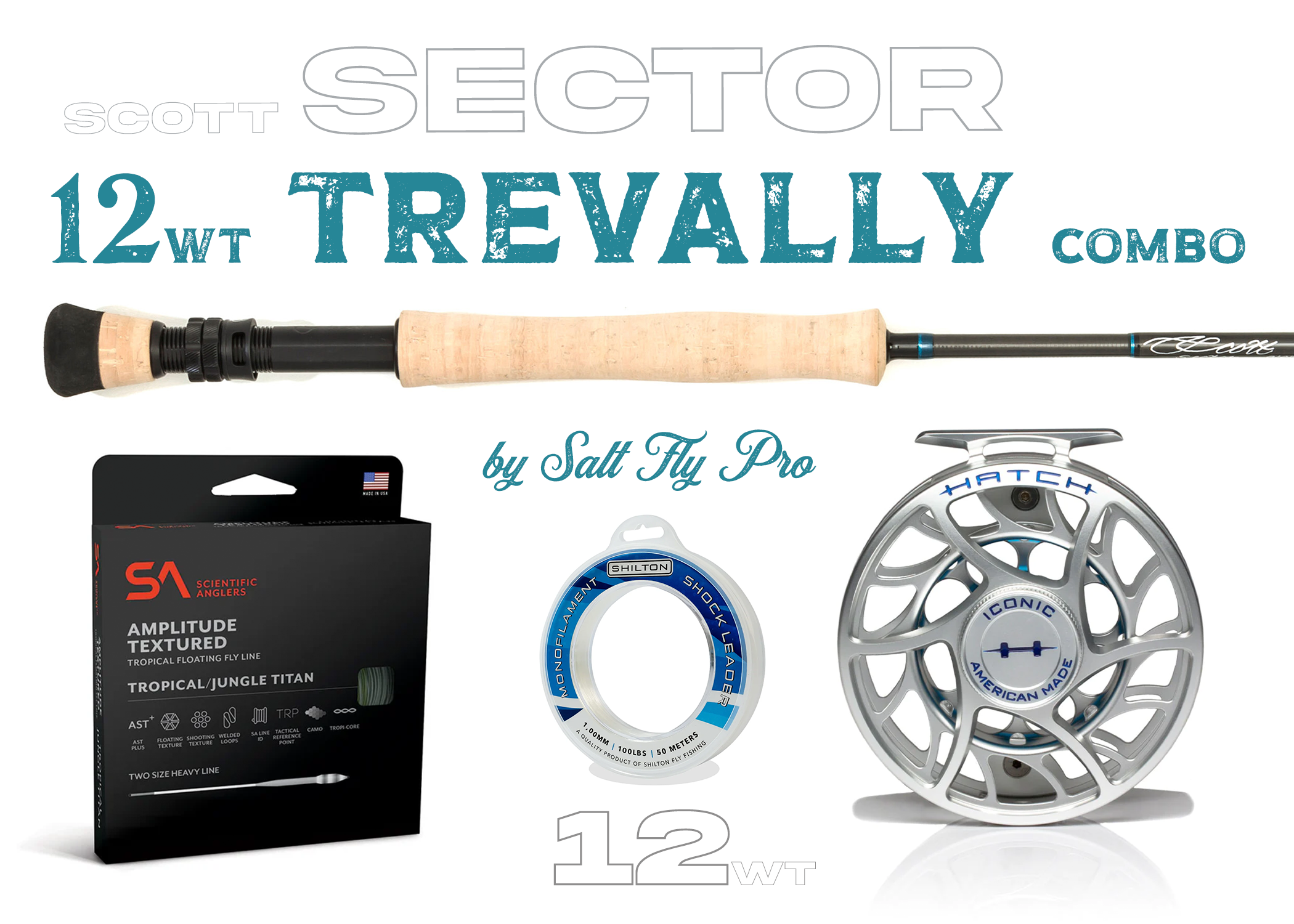 Scott Sector 12wt GT Giant Trevally Combo Fly Rod & Hatch Reel Outfit - New!