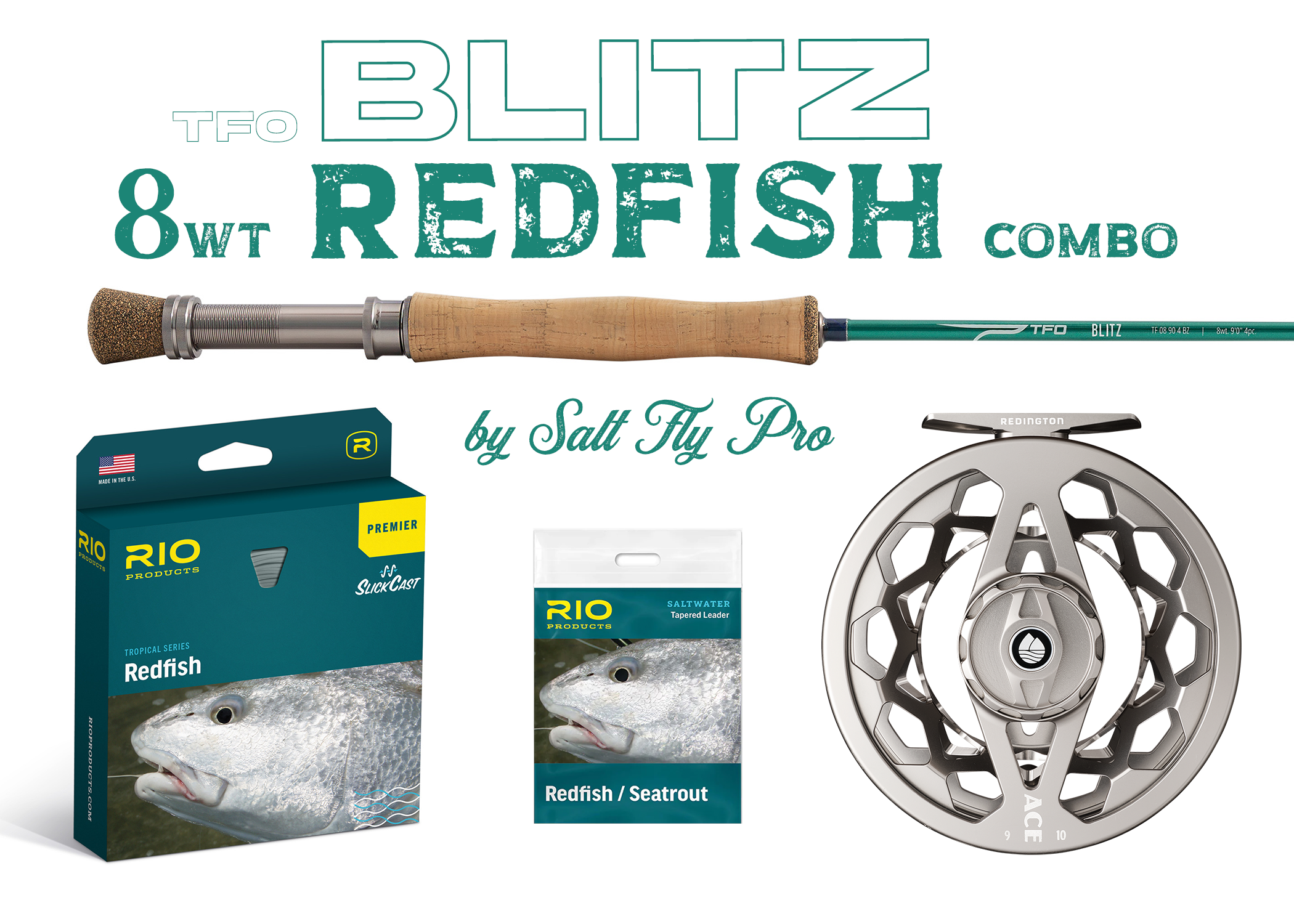 TFO Blitz 8wt Fly Rod Redfish Combo Outfit