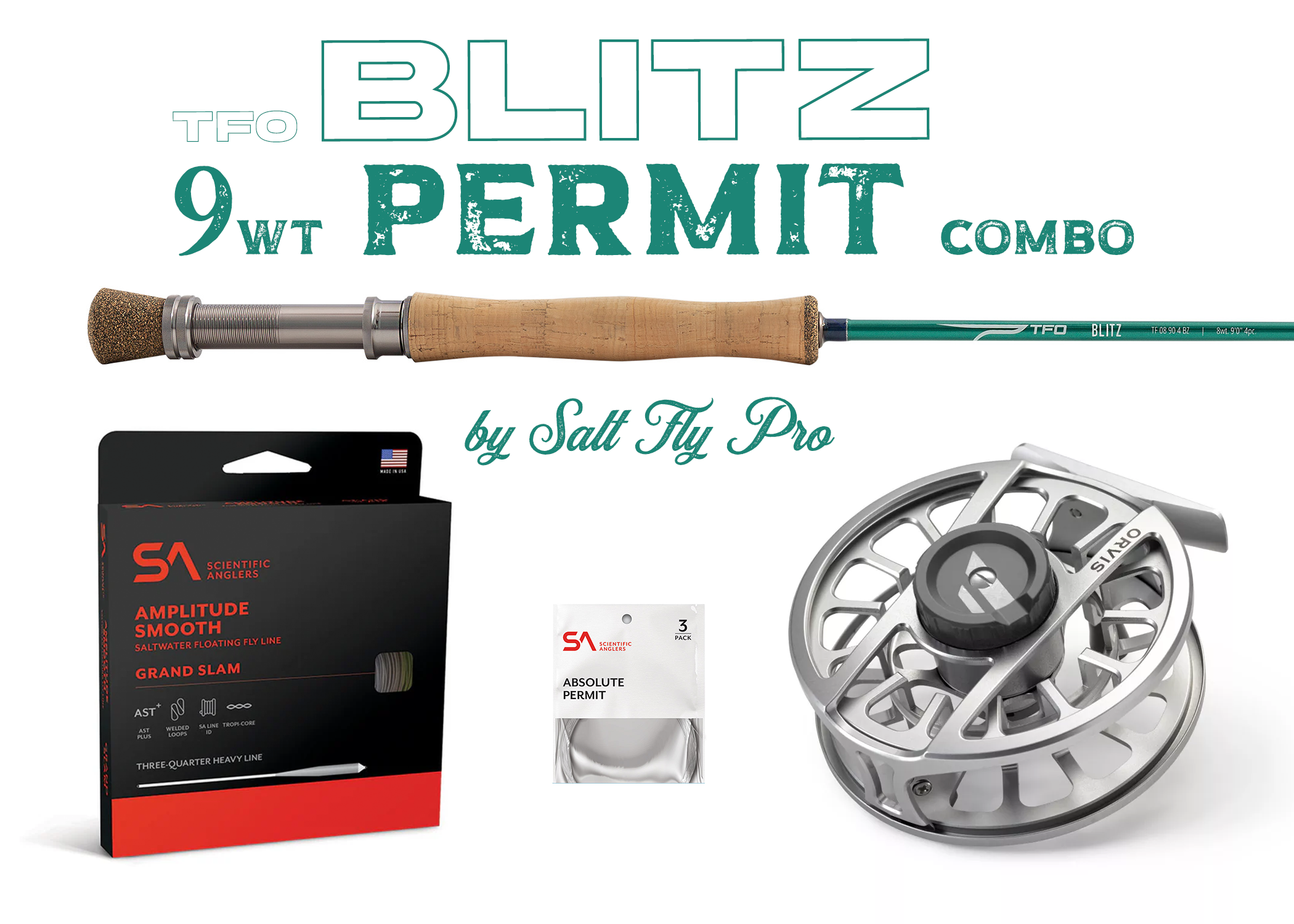 TFO BLITZ 9wt PERMIT Fly Rod Combo Outfit - New!