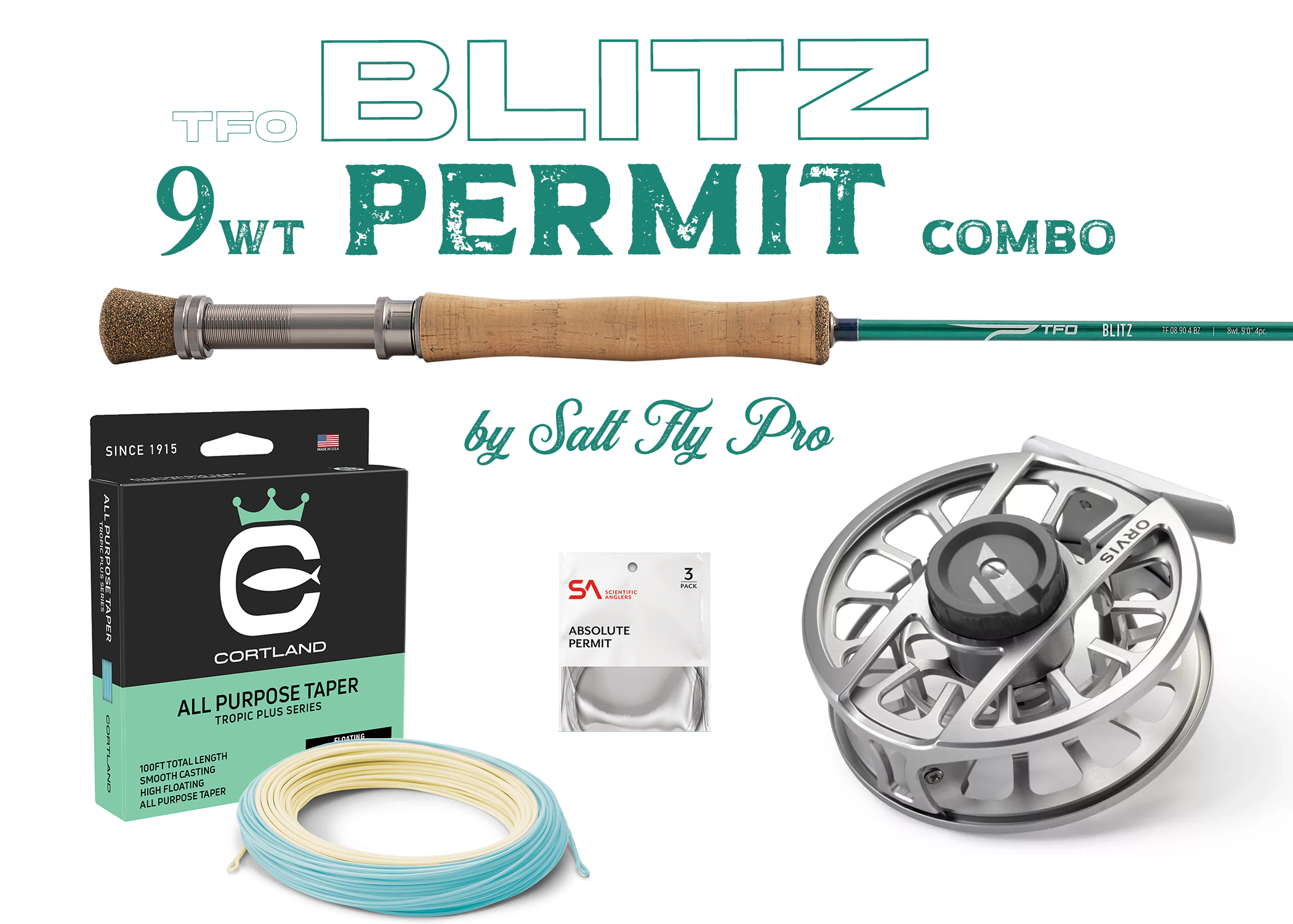 TFO BLITZ 9wt PERMIT Fly Rod Combo Outfit - New!