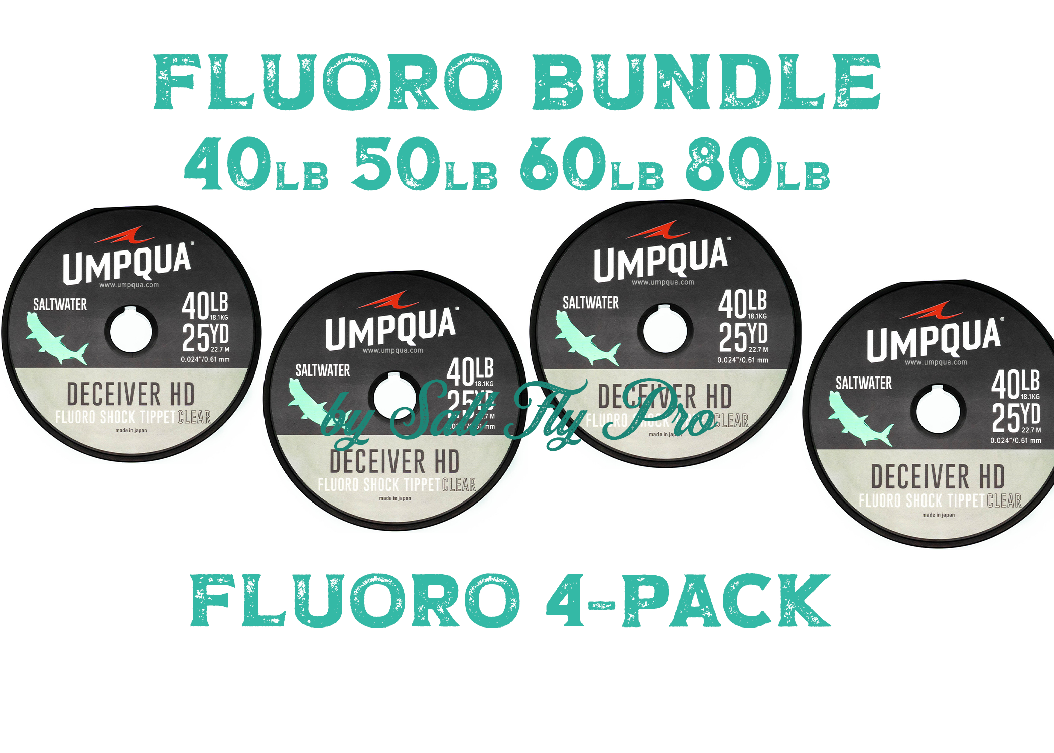 UMPQUA FLUORO BIG GAME Leader Material 4-Packs by Salt Fly Pro - New!