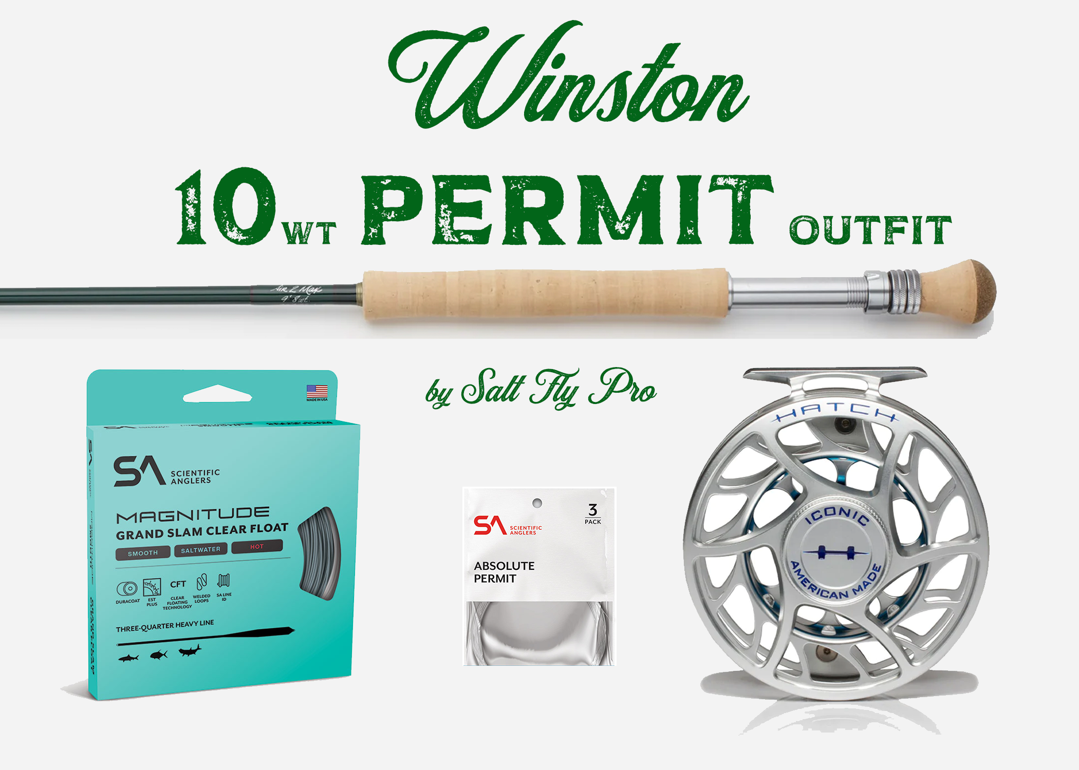 Winston AIR 2 MAX 10wt PERMIT Fly Rod Combo Outfit - New!