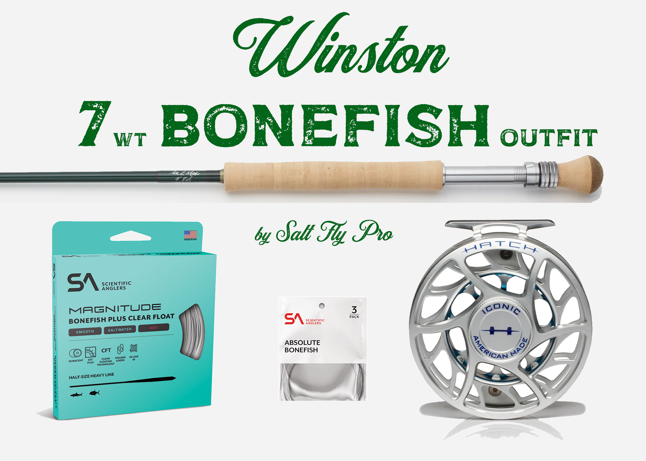 Winston AIR 2 MAX 7wt Light BONEFISH Saltwater Fly Rod Combo Outfit - NEW!