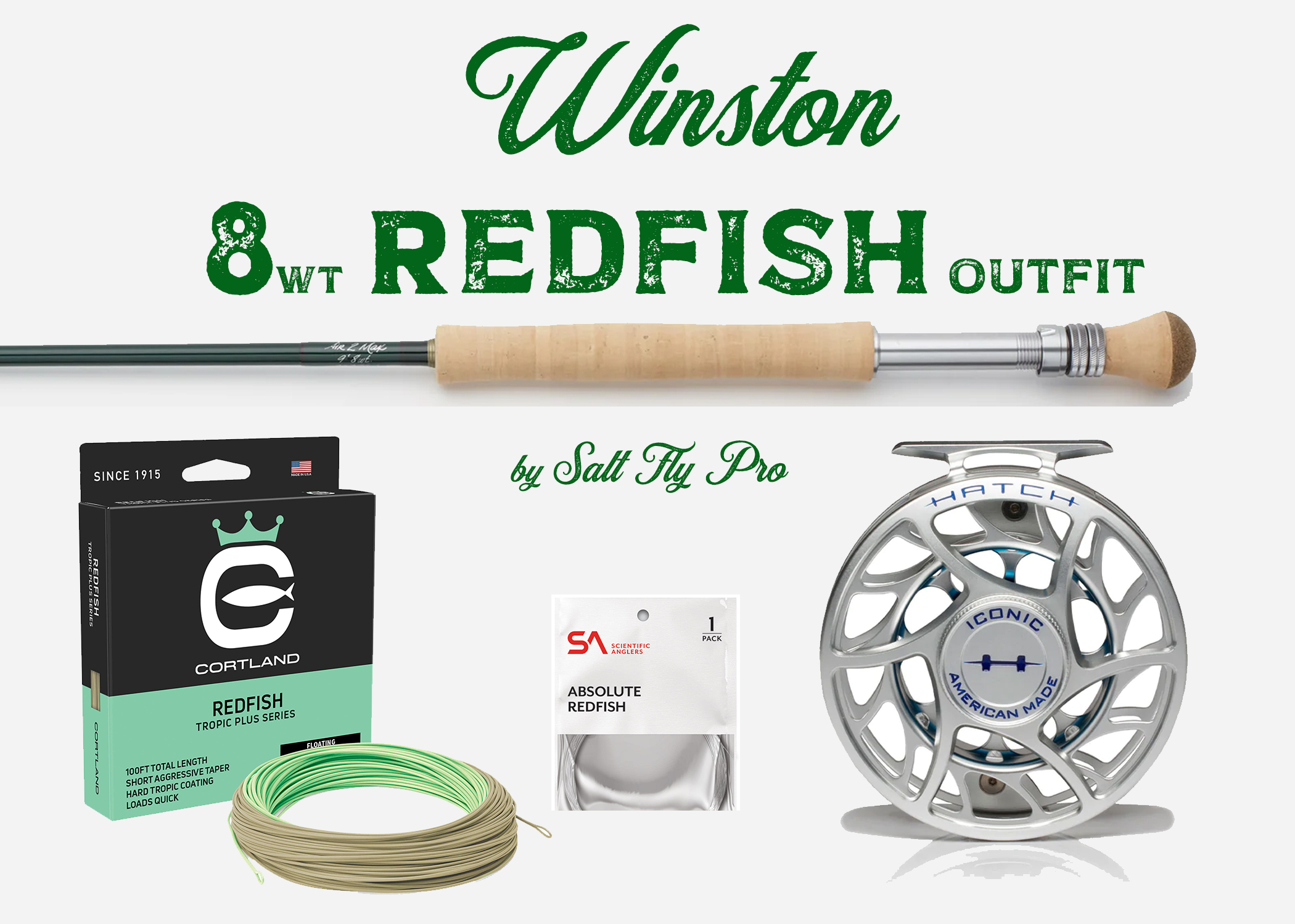 Winston AIR 2 MAX 8wt REDFISH Saltwater Fly Rod Combo Outfit - New!