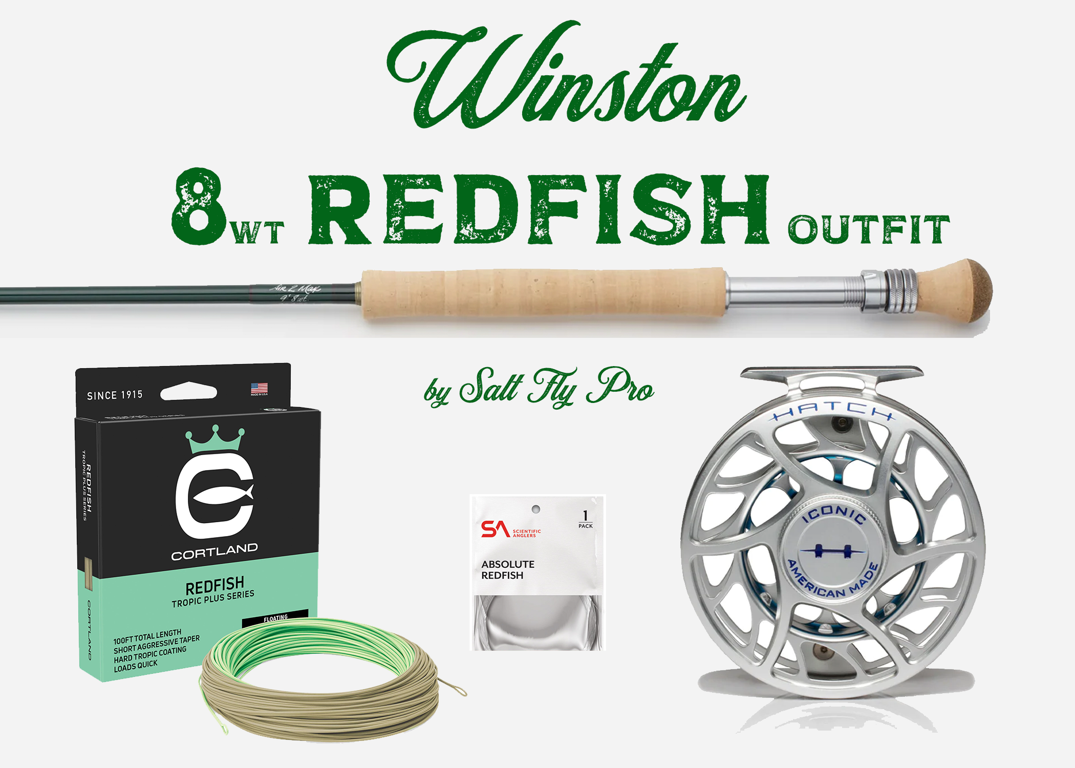 Winston AIR 2 MAX 8wt REDFISH Saltwater Fly Rod Combo Outfit - New!