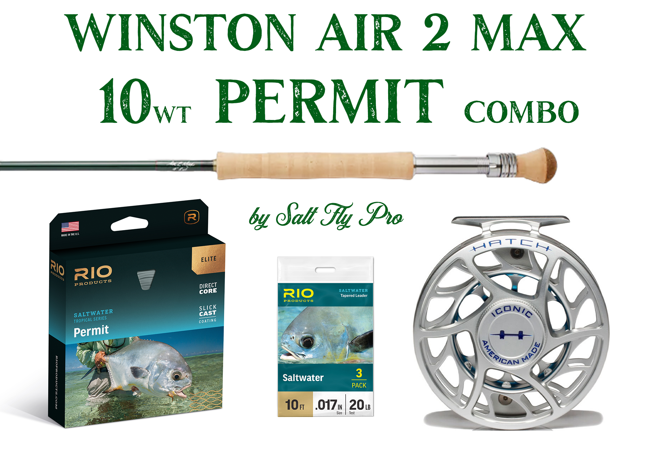 Winston Air 2 MAX 10wt Permit Fly Rod Combo Saltwater NEW