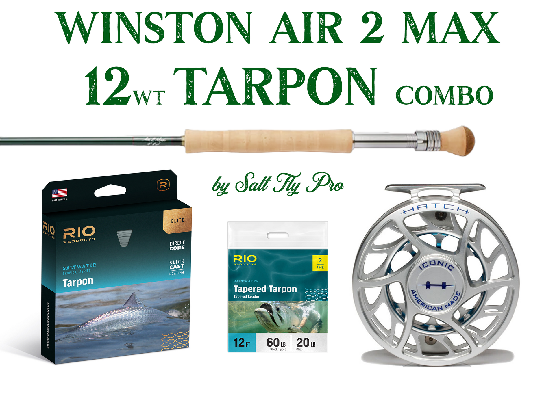 Winston AIR 2 MAX 12wt BIG TARPON Fly Rod Combo Outfit - New!