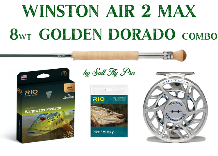 Winston AIR 2 MAX 8wt GOLDEN DORADO Fly Rod Combo Outfit - NEW!