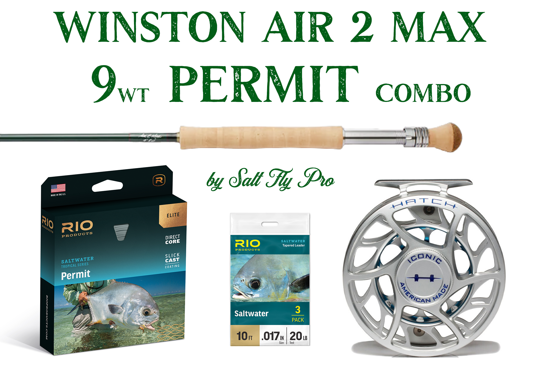 Winston Air 2 MAX 9wt Permit Bonefish Fly Rod Combo Saltwater NEW