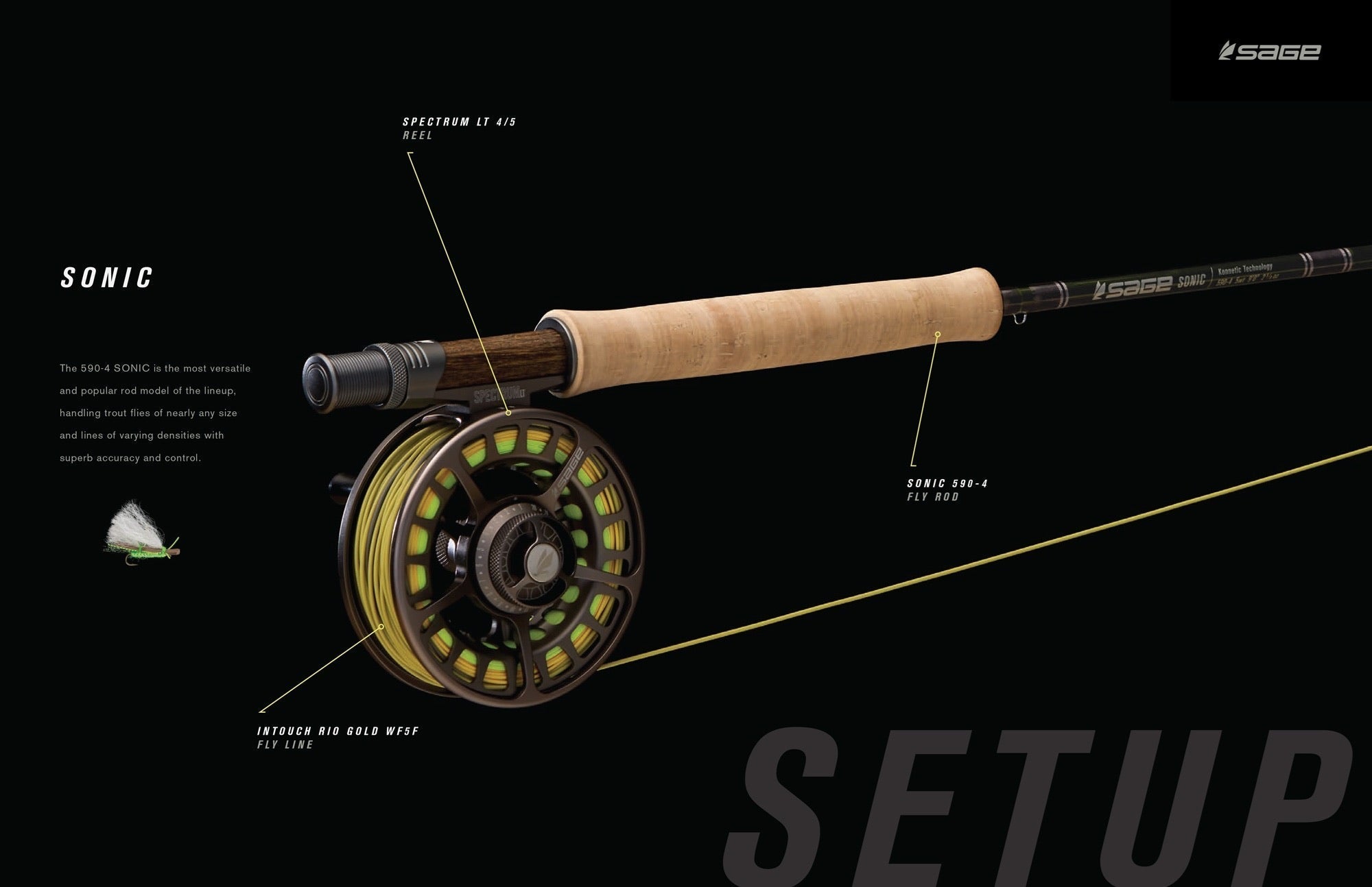 Sage SONIC 4wt Trout Combo Outfit - NEW!