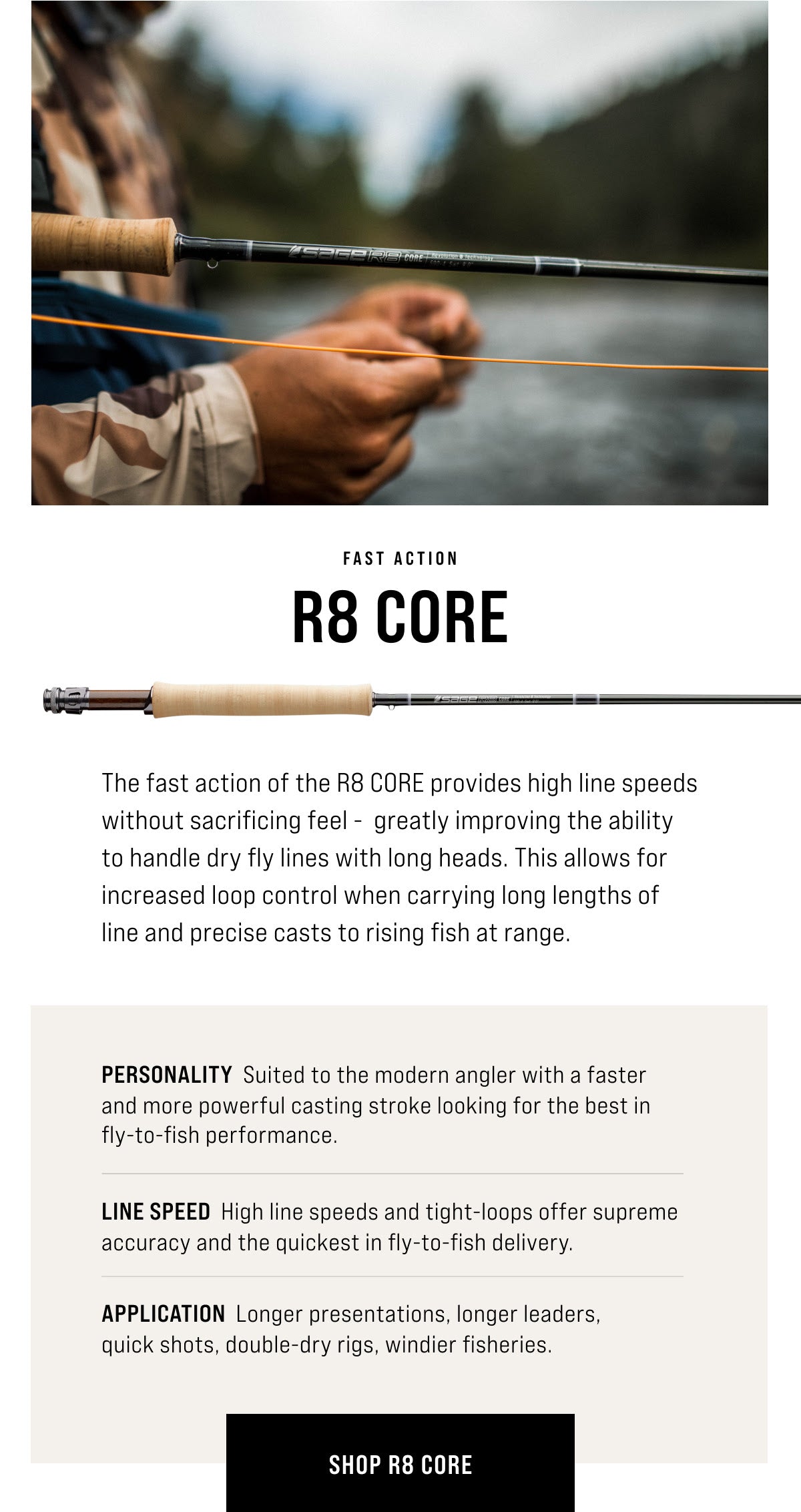 Sage R8 Core 4wt Trout Combo Outfit Reel Fly Line – Salt Fly Pro