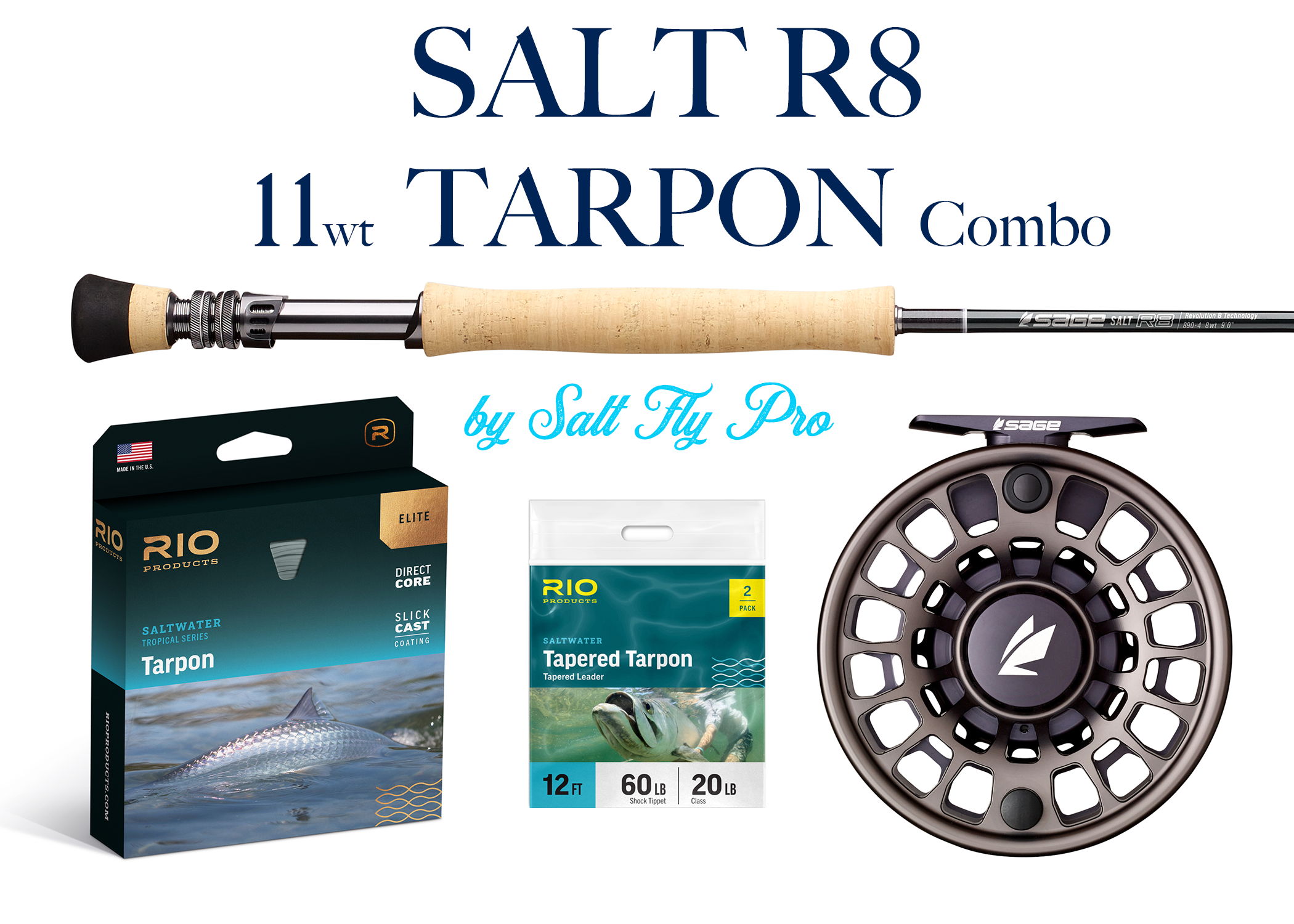 Sage SALT R8 11wt TARPON Saltwater Fly Rod Combo Outfit - NEW!