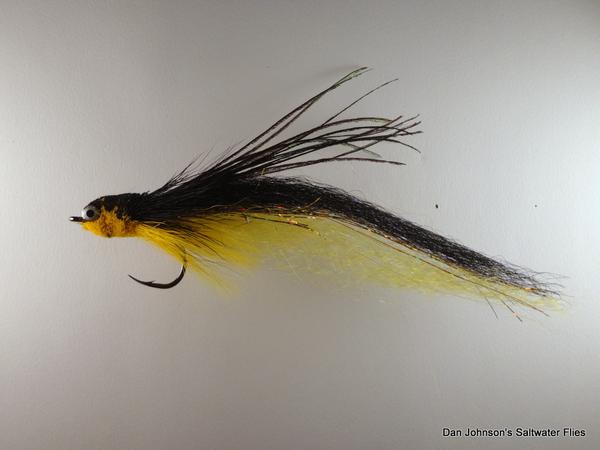Flat Nose Andino Deceiver - Yellow / Black Synthetic #4/0 - Dan Johnson Custom Saltwater Flies