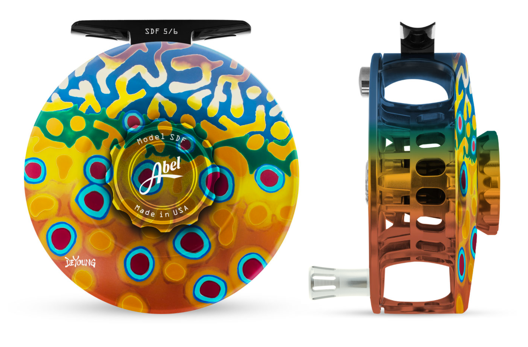able fly reel acdc Abel SDF Reel in "DeYoung Brook Flank" – Salt Fly Pro