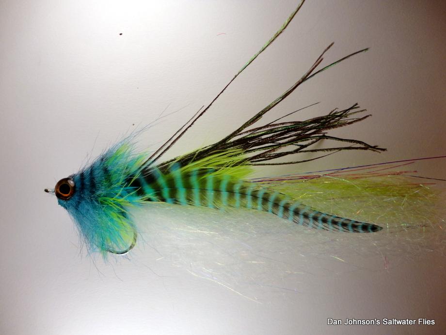 El Chupacabra Fly - Blue / Chartreuse - Dan Johnson Custom Saltwater Flies