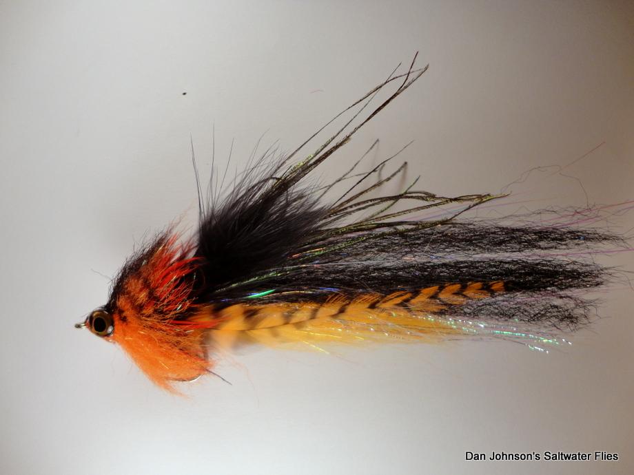 El Chupacabra Fly - Orange Black - Dan Johnson Custom Saltwater Flies