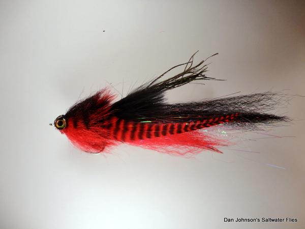 El Chupacabra Fly - Red Black - Dan Johnson Custom Saltwater Flies