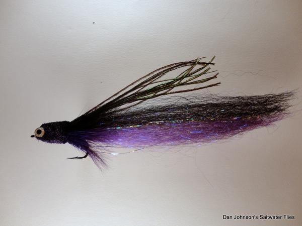 Flat Nose Andino Deceiver - Purple / Black Synthetic #4/0 - Dan Johnson Custom Saltwater Flies