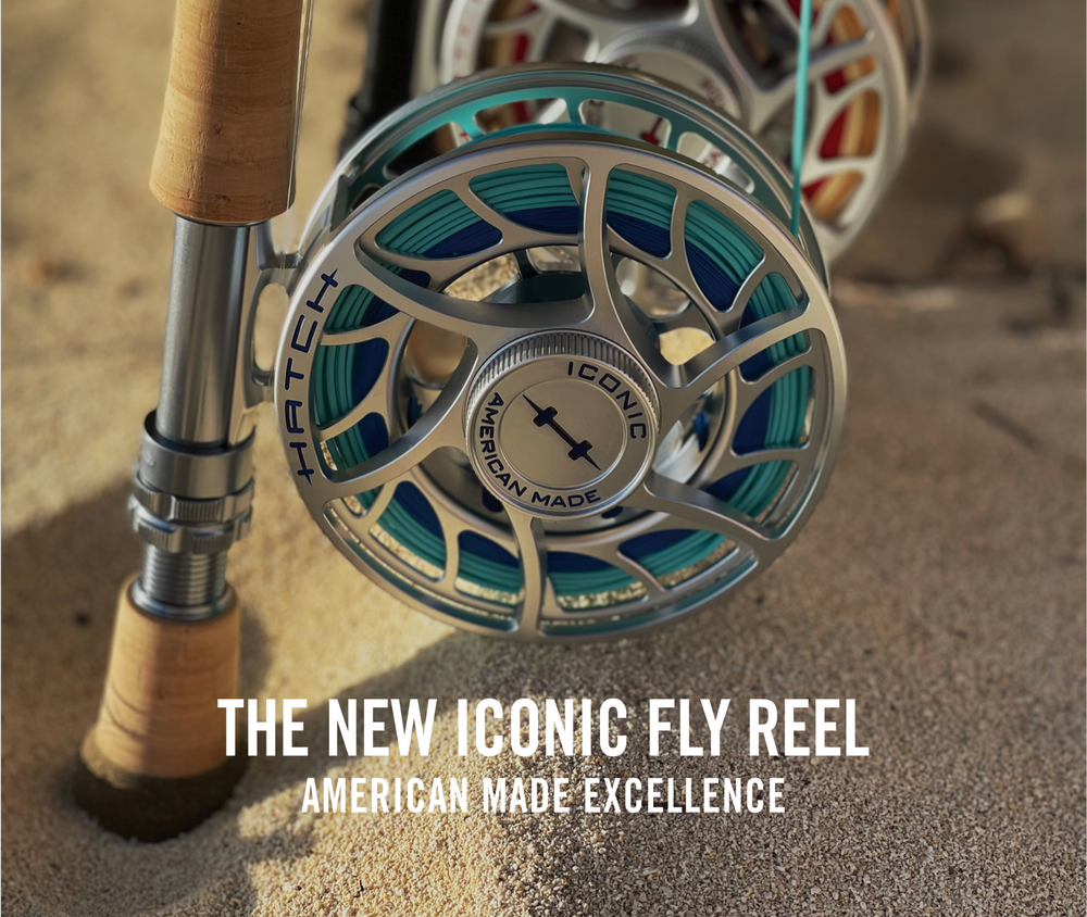 Hatch Iconic 7 Plus Silver Clear Blue Fly Reel