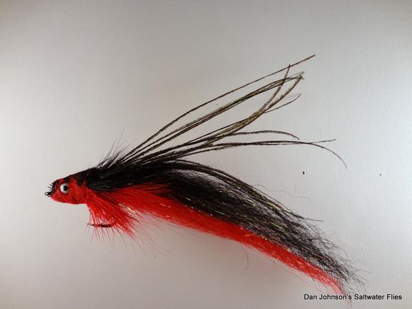 Flat Nose Andino Deceiver - Red / Black Synthetic #4/0 - Dan Johnson Custom Saltwater Flies