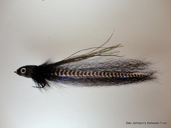 Flat Nose Andino Deceiver - Black / Grizzly Synthetic #4/0 - Dan Johnson Custom Saltwater Flies