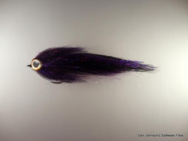 BP Brush Fly - Black Purple - Dan Johnson Custom Saltwater Flies