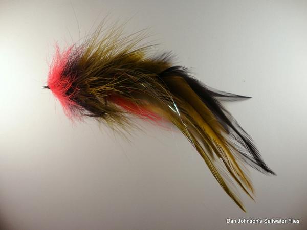 GT Semper Fly - Red Black Olive - Dan Johnson Custom Saltwater Flies
