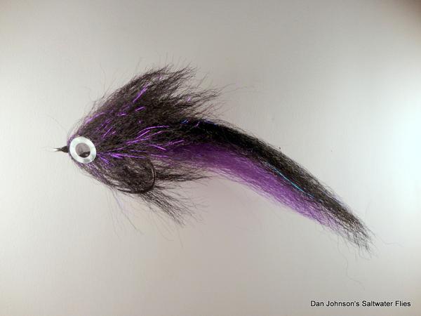 Brush Fly - Black Purple Synthetic - Dan Johnson Custom Saltwater Flies