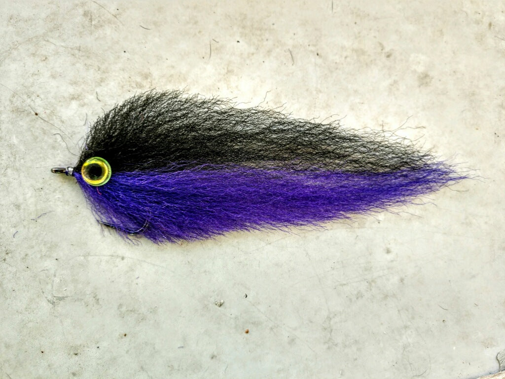 GT Baitfish - Black/Purple #6/0 - Custom Flies Tied Exclusively for Salt Fly Pro