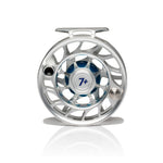 Hatch Iconic 7 Plus Silver Clear Blue Fly Reel In Stock