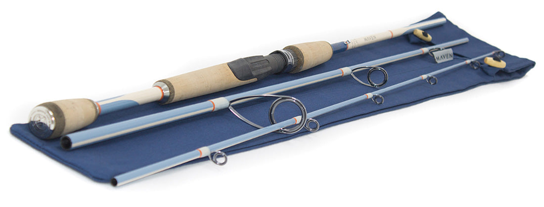 Maven Gulf 7' Spinning Travel Rods for Saltwater in Vintage Blue - NEW