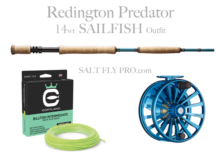 Redington Predator 14wt Fly Rod SAILFISH Outfit 14wt Fly Rod & 14+ Ree