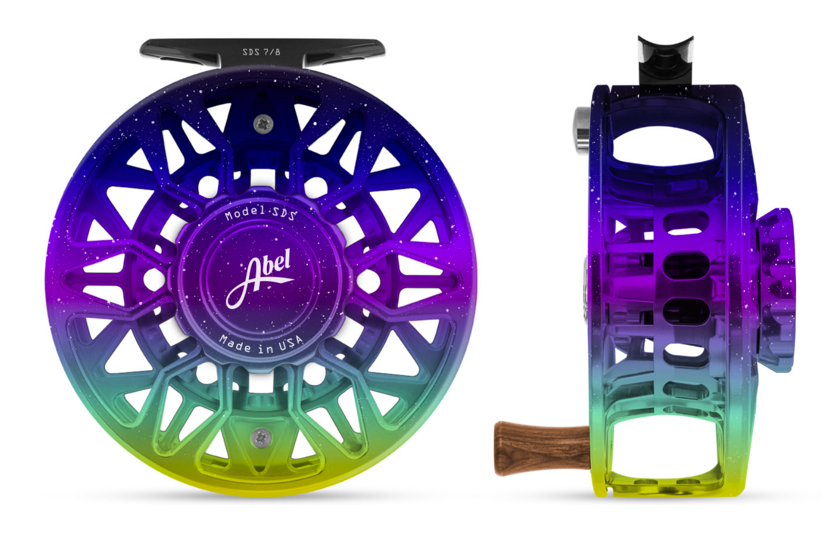 Abel SDS Northern Lights Fade Fly Reel - Awesome Color!