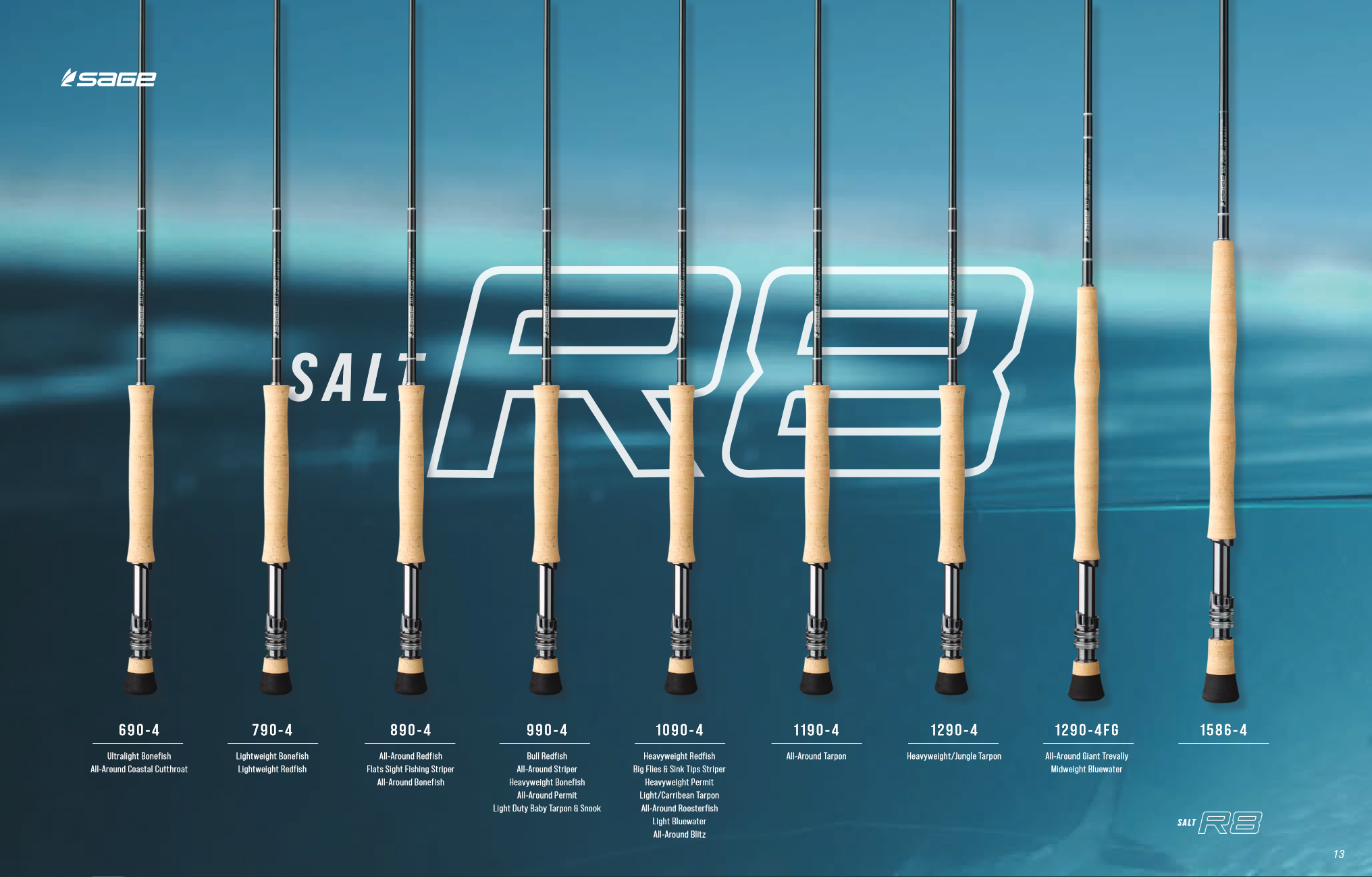 Sage Salt R8 Fly Rods New for Saltwater Bonefish Permit Tarpon Redfish
