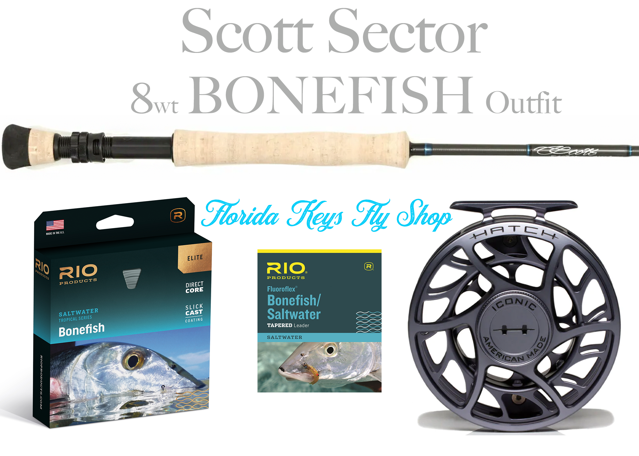 Scott Sector Bonefish 8wt combo outfit fly rod