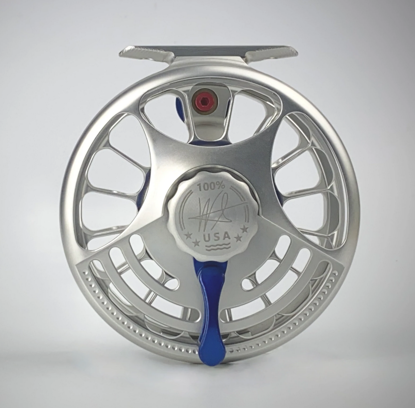 Seigler SF Small Fly Reel in Silver with Blue Accents