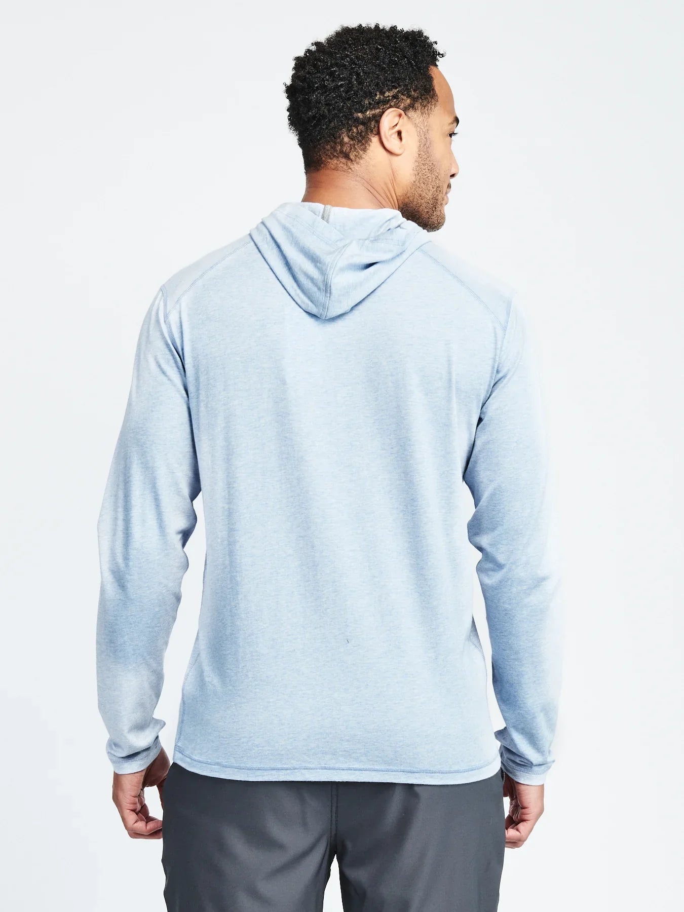 Tasc Carrollton Lightweight Fitness Hoodie in Chambray Heather