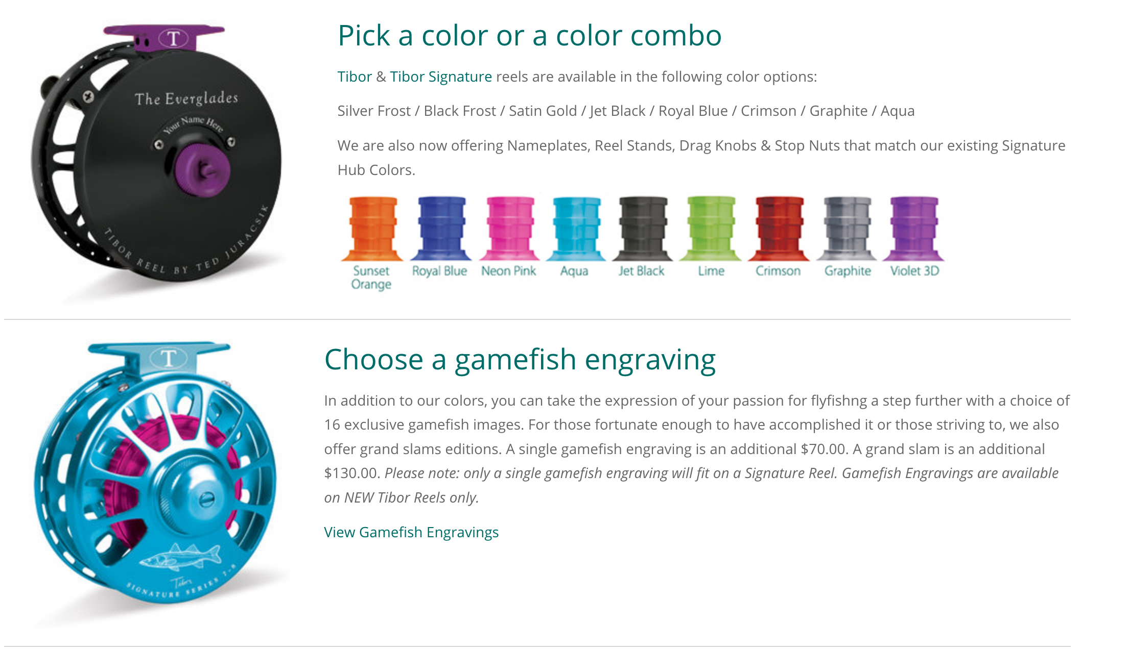 Tibor HUB COLOR for Fly Reels (Free Option - Add to Cart with Reel)