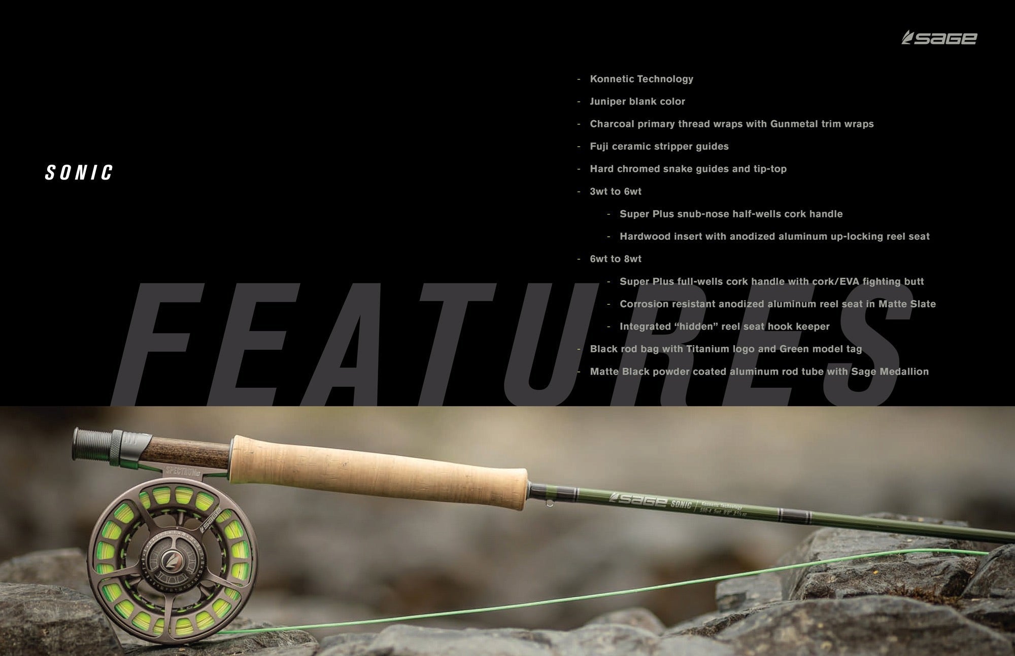 Sage Bass 8wt Fly Rod & Reel Combo - NEW!