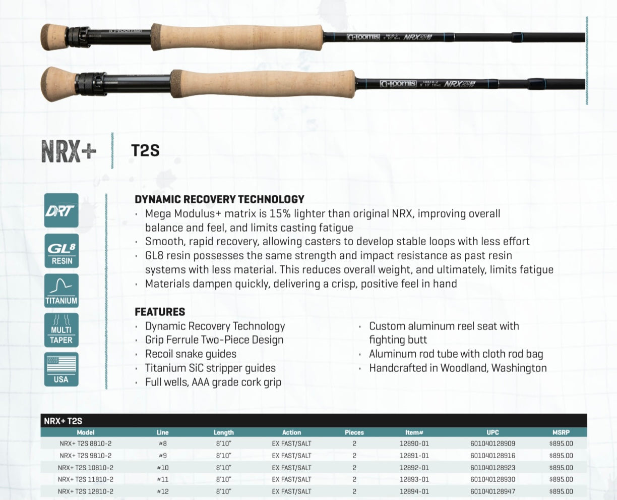 G. Loomis NRX+ T2S Tournament Series Saltwater Fly Rods