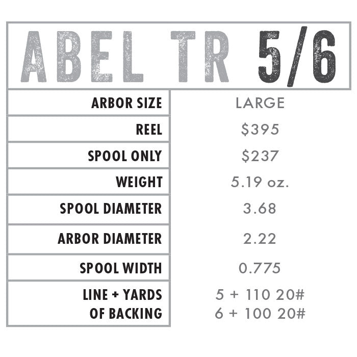 abel tr1 fly reel specifications Abel TR Fly Reel In Fish Graphics 5/6 / Native Brown Trout